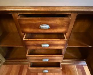 Beautiful Matching Arhaus Tuscany Buffet with 4 Drawers and Two Cabinet Doors with plenty of storage for China, Silverware and more.