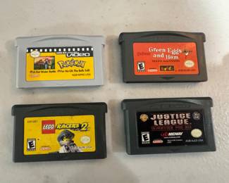 Game Boy Advance Electronic Games - 1. Pokemon - "A Hot Water Bottle" & For Ho-Oh The Bells Toll! / 2. Lego Racers 2 / 3. Dr. Seuss' Green Eggs & Ham / 4. DC Justice League - Unjustice For All