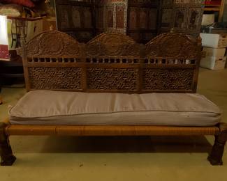 Indian Carved Bench antique