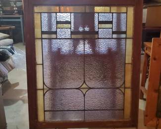 Large Stained Glass Window Antique