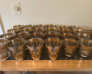 Vintage Culver 22K Gold Valencia Low Ball Glasses