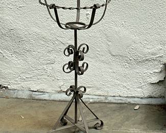 Wrought Iron Plant Stand - Quadruped | Vintage (mid century) wrought iron, quadruped (four-legged) plant stand. - h. 23.5 x w. 11.5 in