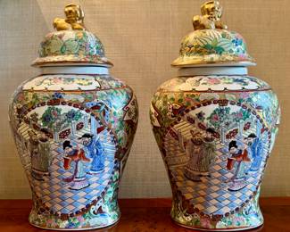Famille Rose Ginger Jars