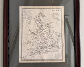 "Ancient Britain I" Antique Map with COA