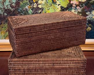 Woven Wicker Storage Boxes