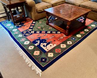 Area Rug (green, navy, maroon)