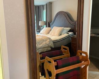 large wall mirror & quilt rack