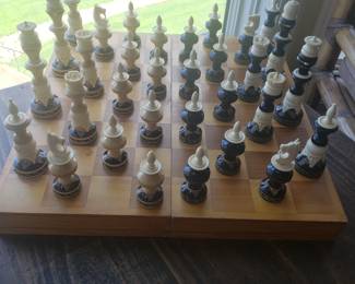 Carved chess set