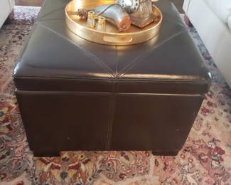 Leather coffee table /storage bin