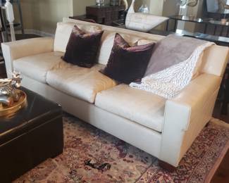 Henredon Ralph Lauren leather sofa. Pair matching sofas. Retailed for 16k