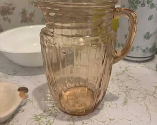 Hocking pink pitcher