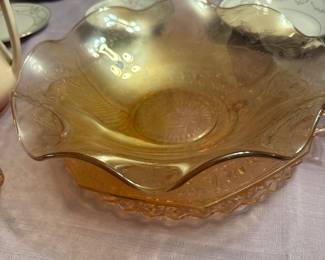 Carnival glass bowl