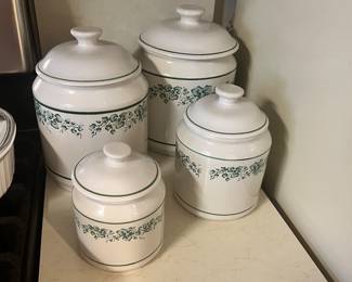 4 Corelle Callaway Ivy canisters
