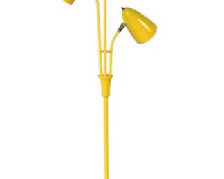 3 Head Adjustable Gerald Thurston Style Mid-Century Yellow Floor Lamp