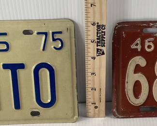 VINTAGE EMBOSSED LICENSE PLATES