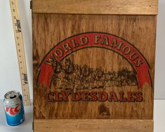 VINTAGE BUDWEISER CLYDESDALES WOODEN CABINET EACH INSIDE CUBBBY IS ~ 5" x 6"