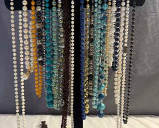 Colorful Vintage Beaded Necklace Lot 20 Pieces