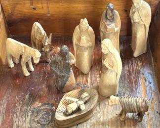 Carved Nativity set