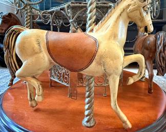 They are about 18 inches tall x4 horses on both cocktail table and end table