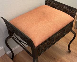 Beautiful upholstered stool. Multi-purpose. It can be used at an entryway, hallway, or as a piano stool. 23.5 x 19 x 23.5