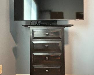 Small 5-drawer 37H x 14D x 17.5 W.
Great fit for any room: Living room, Bedroom, office. Multi-purpose.
Dark brown, rustic look.