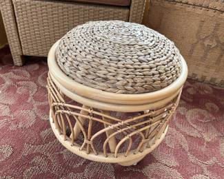 Wicker/bamboo footstool