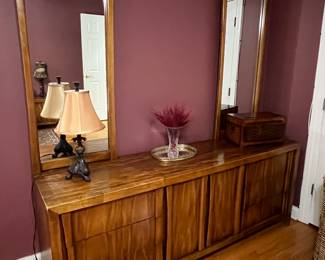 Matching dresser with mirrors