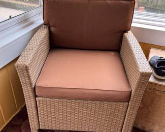 (3) resin wicker armchairs.....