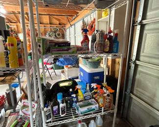 Metal shelving units