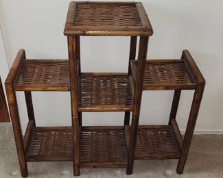 Wicker plant stand