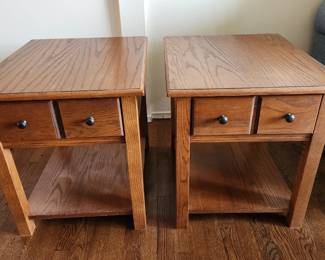 Matching oak end tables