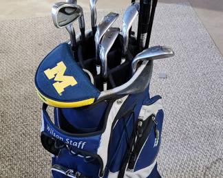 Wilson Staff golf clubs and bag