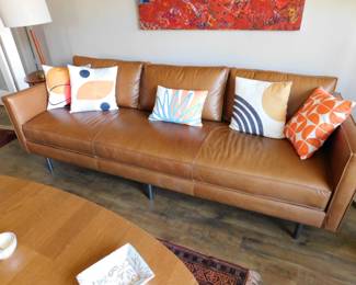 West Elm full Leather Sofa