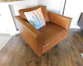West Elm full Leather sofa with Ottoman