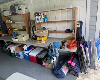 Coolers, Pet Crates, beach chairs
