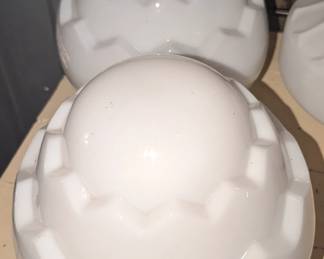 1940's acorn and asparagus milkglass lamp shades