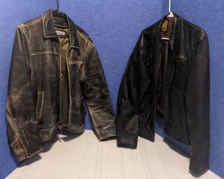 Pair vintage leather jacket 