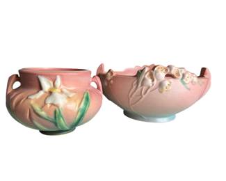 Roseville Pottery Iris Jardinere & Ixia Bowl