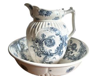 Staffordshire Pitcher & Bowl