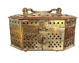 Vtg brass cricket box