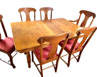 Heirloom oak table and chairs