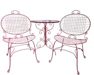 Wrought Iron Cafe Patio Table and Chairs Set