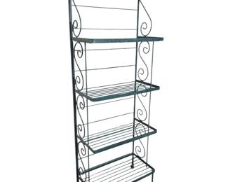 Green metal bakers rack