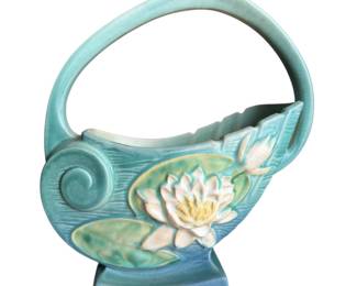 Roseville Pottery Water Lily Basket