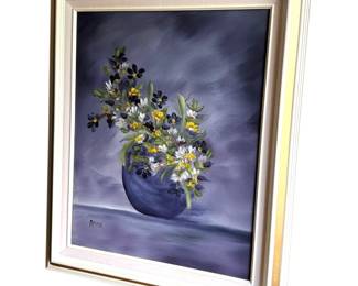 MCM Floral Still life on canvas , signed