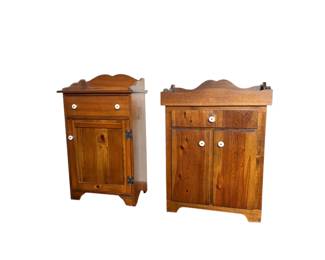 Amish made side table & hamper