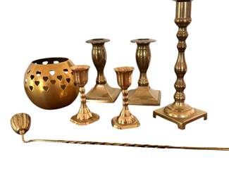 Brass candle decor