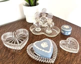 Wedgwood , vanity , perfume bottles