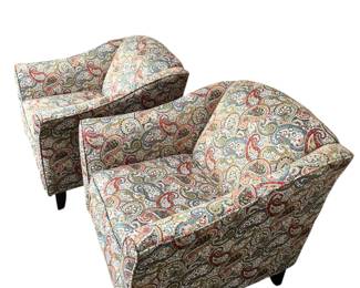 Paisley Upholstered chair pair