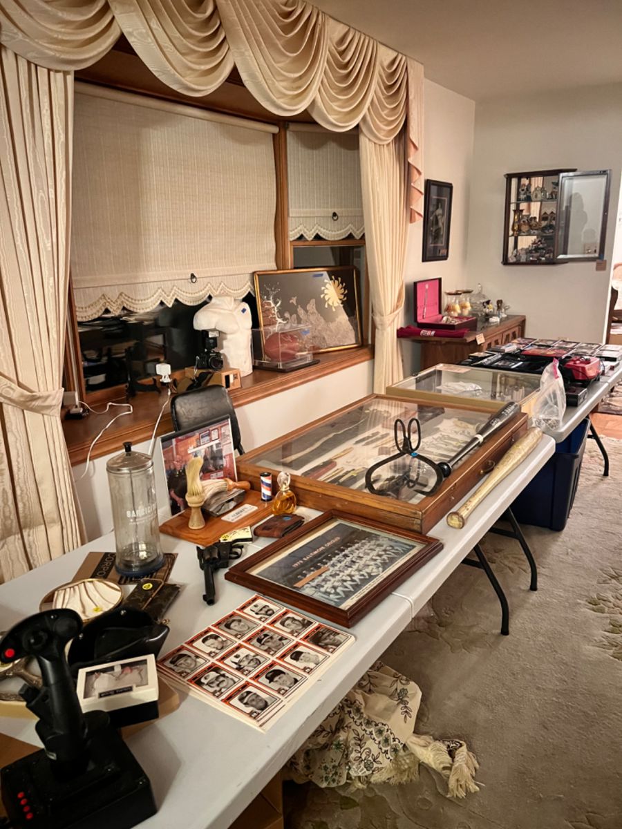 Barber supplies, video games, vintage art